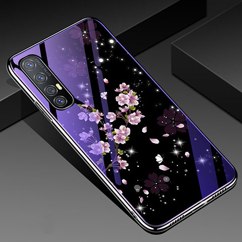 Oppo Find X2 Neo用ハイブリットバンパーケース プラスチック 鏡面 花 カバー Oppo マルチカラー