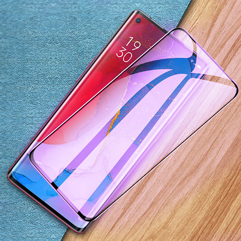 Oppo Find X2 Neo用強化ガラス フル液晶保護フィルム アンチグレア ブルーライト Oppo ブラック