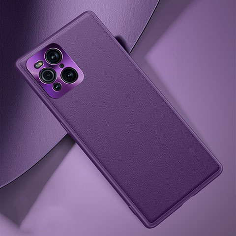 Oppo Find X3 5G用ケース 高級感 手触り良いレザー柄 S02 Oppo パープル