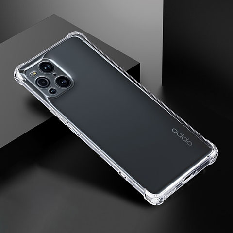 Oppo Find X3 Pro 5G用極薄ソフトケース シリコンケース 耐衝撃 全面保護 クリア透明 T07 Oppo クリア