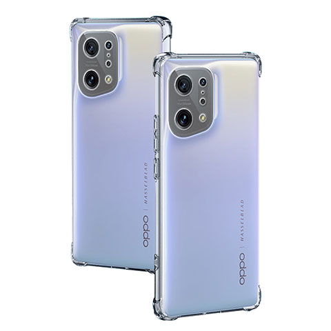 Oppo Find X5 Pro 5G用極薄ソフトケース シリコンケース 耐衝撃 全面保護 クリア透明 T13 Oppo クリア