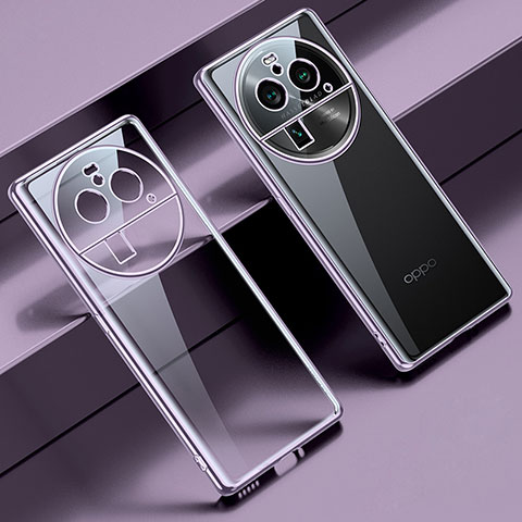 Oppo Find X6 Pro 5G用極薄ソフトケース シリコンケース 耐衝撃 全面保護 クリア透明 LD2 Oppo パープル