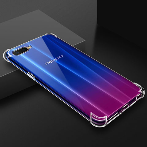 Oppo K1用極薄ソフトケース シリコンケース 耐衝撃 全面保護 クリア透明 Z01 Oppo クリア