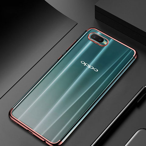 Oppo K1用極薄ソフトケース シリコンケース 耐衝撃 全面保護 クリア透明 S01 Oppo ローズゴールド