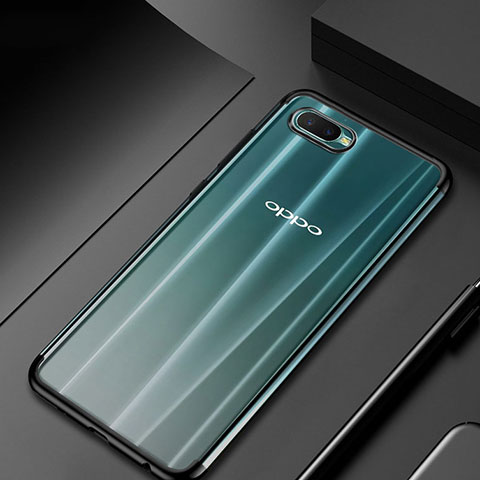 Oppo K1用極薄ソフトケース シリコンケース 耐衝撃 全面保護 クリア透明 S01 Oppo ブラック