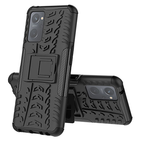 Oppo K10 4G用ハイブリットバンパーケース スタンド プラスチック 兼シリコーン カバー JX2 Oppo ブラック