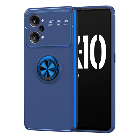 Oppo K10 Pro 5G用極薄ソフトケース シリコンケース 耐衝撃 全面保護 アンド指輪 マグネット式 バンパー JM1 Oppo ネイビー