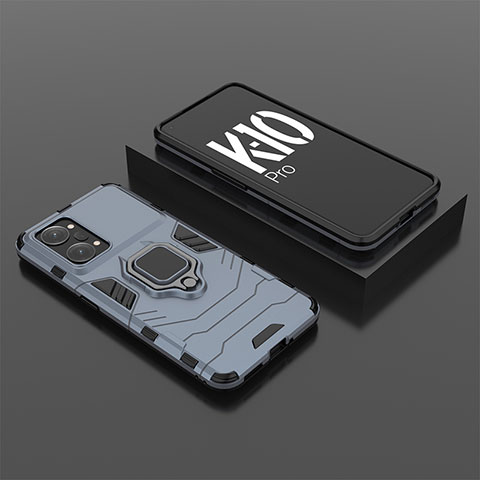 Oppo K10 Pro 5G用ハイブリットバンパーケース プラスチック アンド指輪 マグネット式 S02 Oppo ネイビー