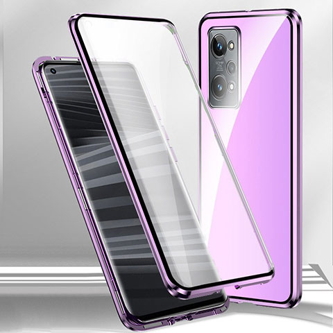 Oppo K10 Pro 5G用ケース 高級感 手触り良い アルミメタル 製の金属製 360度 フルカバーバンパー 鏡面 カバー P01 Oppo パープル