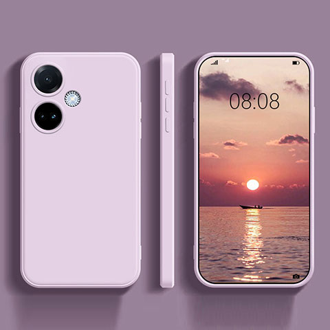 Oppo K11 5G用360度 フルカバー極薄ソフトケース シリコンケース 耐衝撃 全面保護 バンパー Oppo ラベンダー