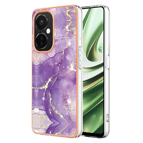 Oppo K11x 5G用シリコンケース ソフトタッチラバー バタフライ パターン カバー Y01B Oppo パープル