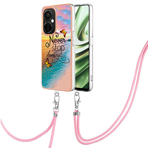 Oppo K11x 5G用シリコンケース ソフトタッチラバー バタフライ パターン カバー 携帯ストラップ Y03B Oppo マルチカラー