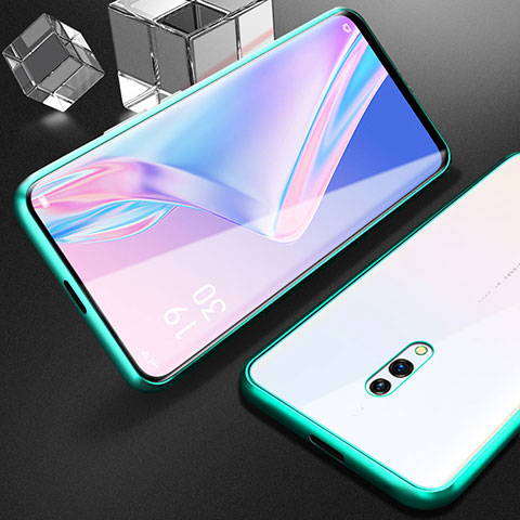 Oppo K3用ケース 高級感 手触り良い アルミメタル 製の金属製 360度 フルカバーバンパー 鏡面 カバー M01 Oppo グリーン