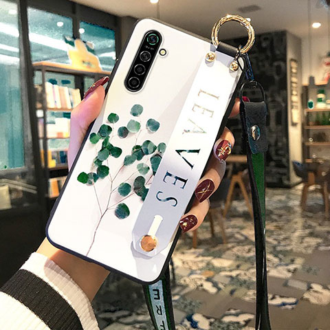 Oppo K5用シリコンケース ソフトタッチラバー 花 カバー S01 Oppo グリーン