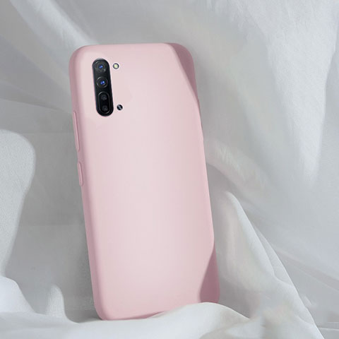 Oppo K7 5G用360度 フルカバー極薄ソフトケース シリコンケース 耐衝撃 全面保護 バンパー Oppo ピンク