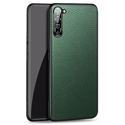 Oppo K7 5G用ケース 高級感 手触り良いレザー柄 Oppo グリーン