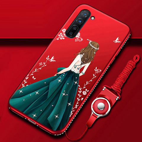 Oppo K7 5G用シリコンケース ソフトタッチラバー バタフライ ドレスガール ドレス少女 カバー Oppo マルチカラー