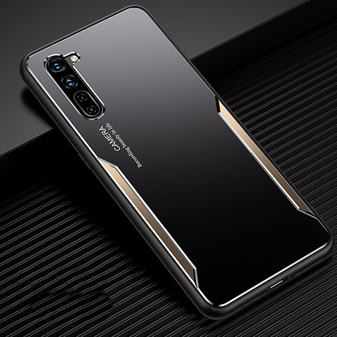 Oppo K7 5G用ケース 高級感 手触り良い アルミメタル 製の金属製 カバー T02 Oppo ゴールド