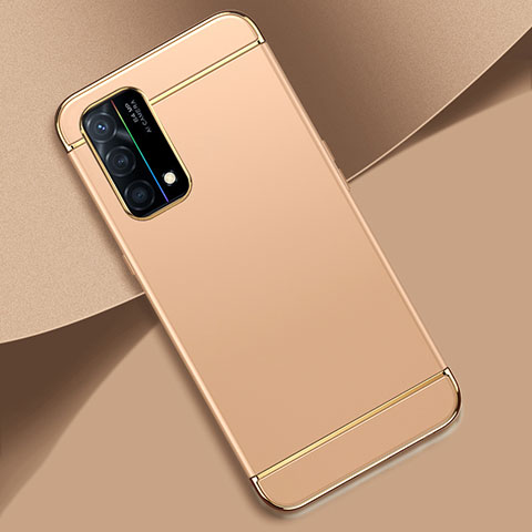 Oppo K9 5G用ケース 高級感 手触り良い メタル兼プラスチック バンパー Oppo ゴールド