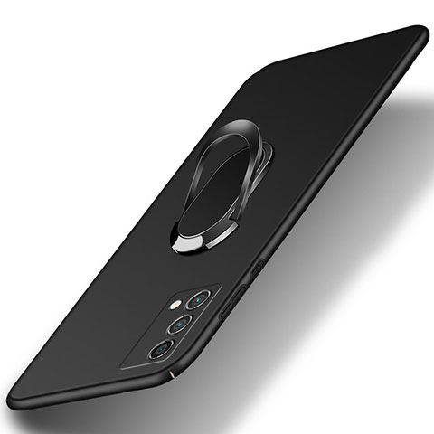 Oppo K9 5G用ハードケース プラスチック 質感もマット アンド指輪 マグネット式 Oppo ブラック