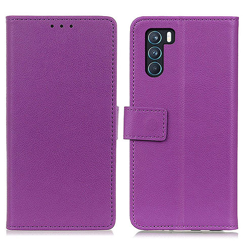 Oppo K9 Pro 5G用手帳型 レザーケース スタンド カバー M08L Oppo パープル