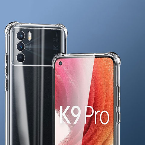 Oppo K9 Pro 5G用極薄ソフトケース シリコンケース 耐衝撃 全面保護 クリア透明 T07 Oppo クリア