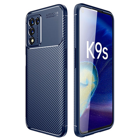 Oppo K9S 5G用シリコンケース ソフトタッチラバー ツイル カバー Oppo ネイビー