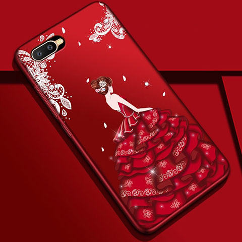 Oppo R15X用シリコンケース ソフトタッチラバー バタフライ ドレスガール ドレス少女 カバー M04 Oppo マルチカラー