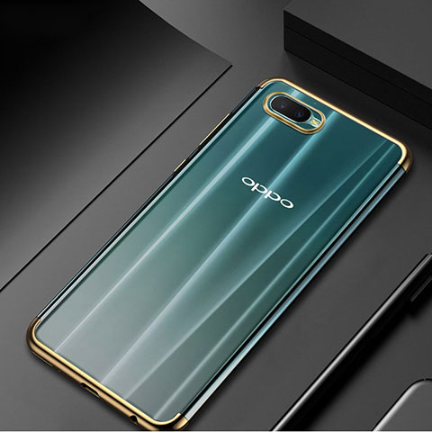 Oppo R17 Neo用極薄ソフトケース シリコンケース 耐衝撃 全面保護 クリア透明 S01 Oppo ゴールド