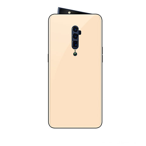 Oppo Reno 10X Zoom用ハイブリットバンパーケース プラスチック 鏡面 虹 グラデーション 勾配色 カバー Oppo ゴールド