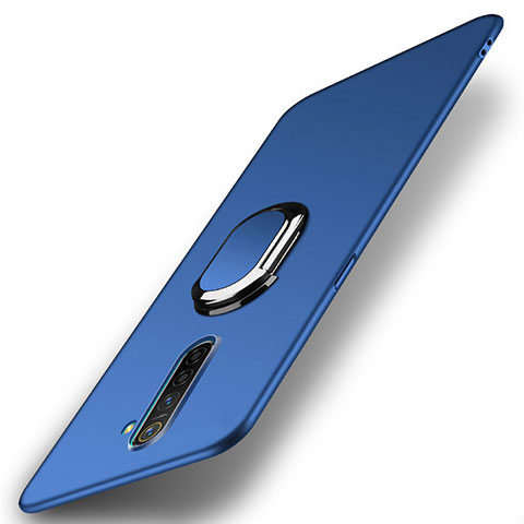 Oppo Reno Ace用ハードケース プラスチック 質感もマット アンド指輪 マグネット式 A01 Oppo ネイビー