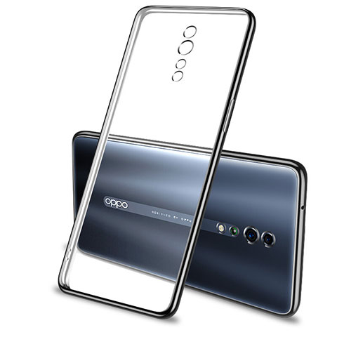 Oppo Reno Z用極薄ソフトケース シリコンケース 耐衝撃 全面保護 クリア透明 H01 Oppo ブラック