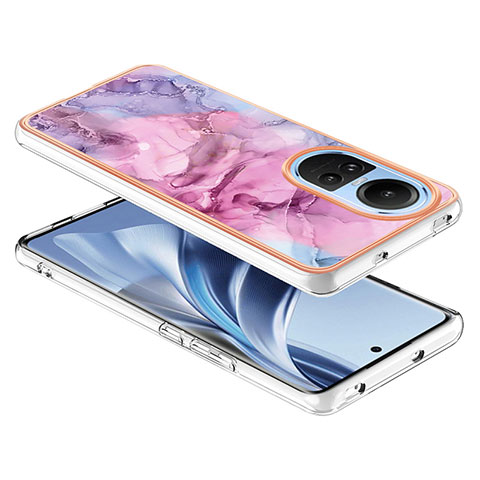 Oppo Reno10 5G用シリコンケース ソフトタッチラバー バタフライ パターン カバー YB7 Oppo ピンク