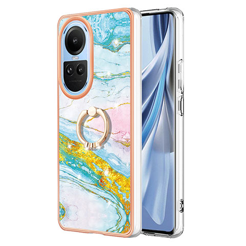 Oppo Reno10 5G用シリコンケース ソフトタッチラバー バタフライ パターン カバー アンド指輪 YB5 Oppo カラフル