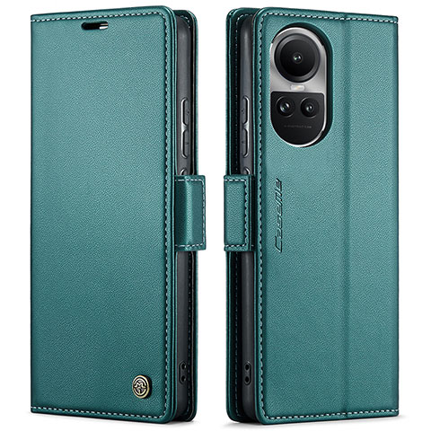 Oppo Reno10 5G用手帳型 レザーケース スタンド カバー C03S Oppo グリーン