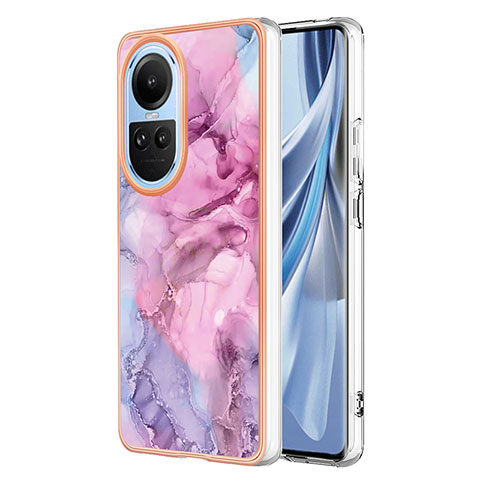 Oppo Reno10 5G用シリコンケース ソフトタッチラバー バタフライ パターン カバー YB1 Oppo ピンク