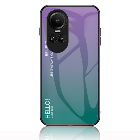 Oppo Reno10 Pro 5G用ハイブリットバンパーケース プラスチック 鏡面 虹 グラデーション 勾配色 カバー LS1 Oppo マルチカラー