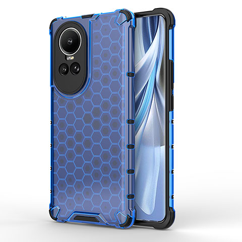 Oppo Reno10 Pro 5G用360度 フルカバー ハイブリットバンパーケース クリア透明 プラスチック カバー AM1 Oppo ネイビー