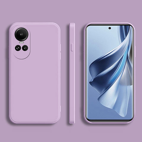 Oppo Reno10 Pro 5G用360度 フルカバー極薄ソフトケース シリコンケース 耐衝撃 全面保護 バンパー Oppo ラベンダー