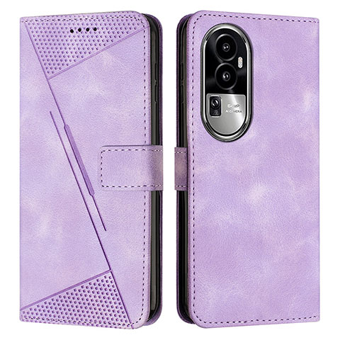 Oppo Reno10 Pro+ Plus 5G用手帳型 レザーケース スタンド カバー Y07X Oppo パープル