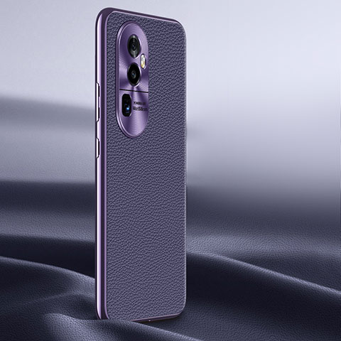 Oppo Reno10 Pro+ Plus 5G用ケース 高級感 手触り良いレザー柄 JB1 Oppo パープル