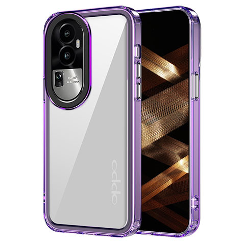 Oppo Reno10 Pro+ Plus 5G用ハイブリットバンパーケース クリア透明 プラスチック カバー AC1 Oppo ラベンダー