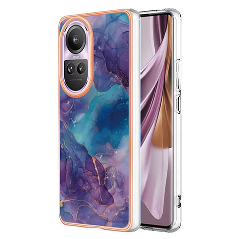 Oppo Reno10 Pro+ Plus 5G用シリコンケース ソフトタッチラバー バタフライ パターン カバー YB1 Oppo パープル