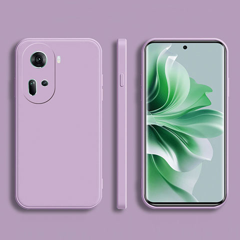 Oppo Reno11 5G用360度 フルカバー極薄ソフトケース シリコンケース 耐衝撃 全面保護 バンパー Oppo パープル