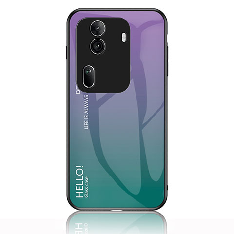 Oppo Reno11 Pro 5G用ハイブリットバンパーケース プラスチック 鏡面 虹 グラデーション 勾配色 カバー LS1 Oppo マルチカラー