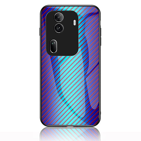 Oppo Reno11 Pro 5G用ハイブリットバンパーケース プラスチック 鏡面 虹 グラデーション 勾配色 カバー LS2 Oppo ネイビー