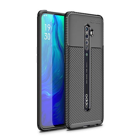 Oppo Reno2用シリコンケース ソフトタッチラバー ツイル カバー Oppo ブラック