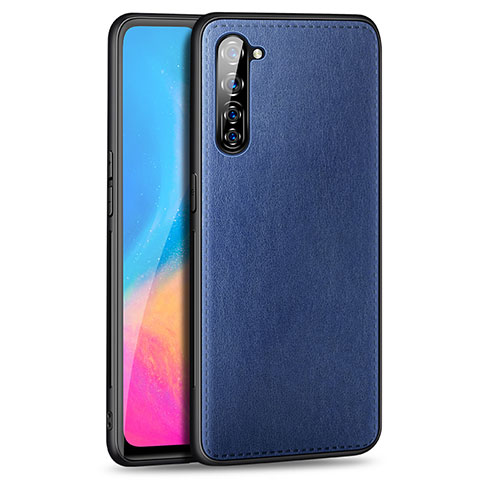 Oppo Reno3用ケース 高級感 手触り良いレザー柄 R01 Oppo ネイビー