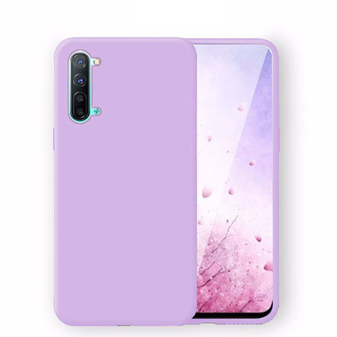 Oppo Reno3用360度 フルカバー極薄ソフトケース シリコンケース 耐衝撃 全面保護 バンパー S02 Oppo パープル