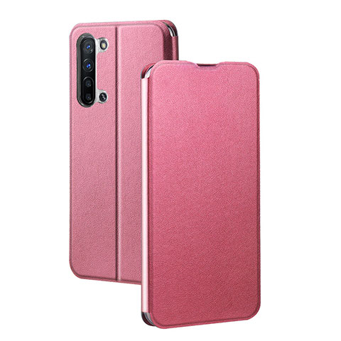 Oppo Reno3用手帳型 レザーケース スタンド カバー L01 Oppo ピンク